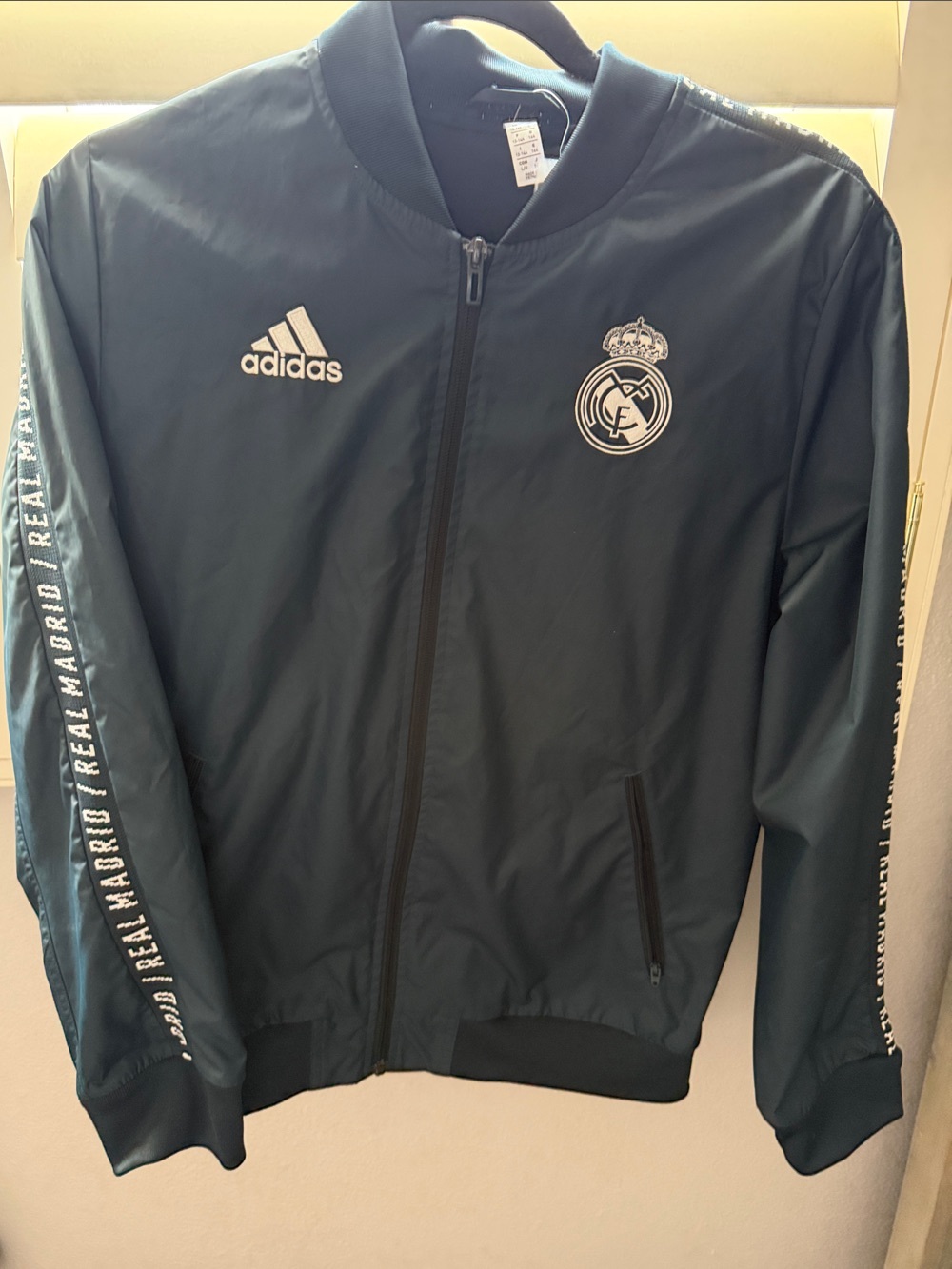 Adidas Navy and White Real Madrid Track Jacket